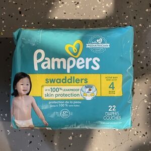 Pampers Swaddlers Active Baby Disposable Diapers Softest Fit Size 4 22 Count